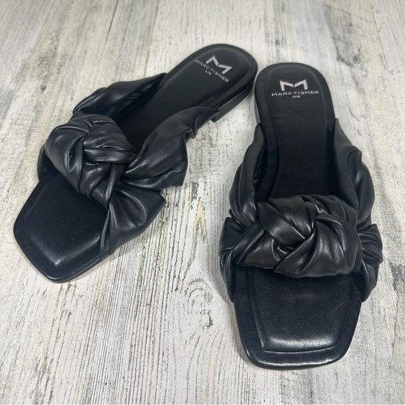 New Marc Fisher Farisa 3 Knot Square Toe Slide Sandal #639 - Picture 1 of 9